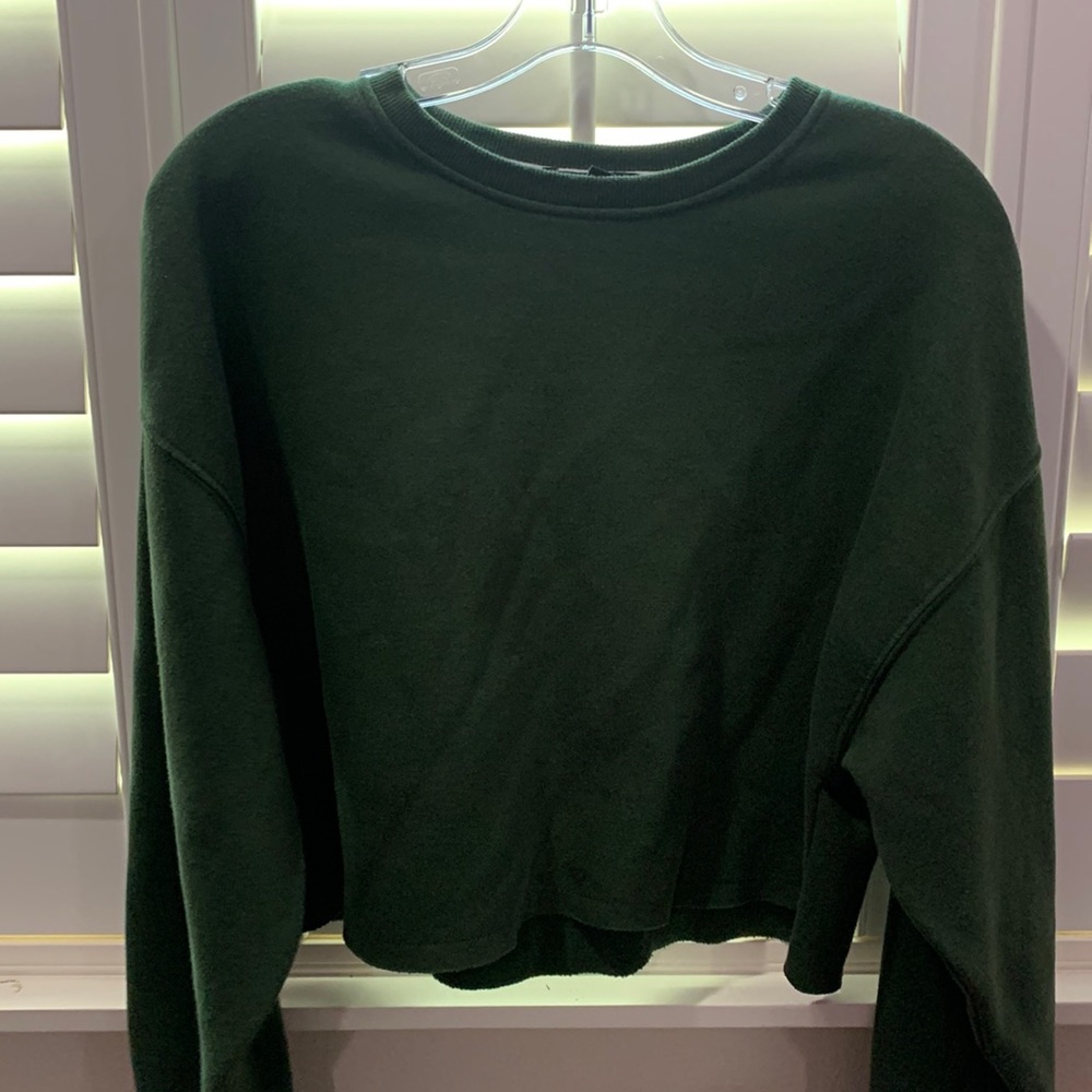 Dark Green Cropped Crewneck